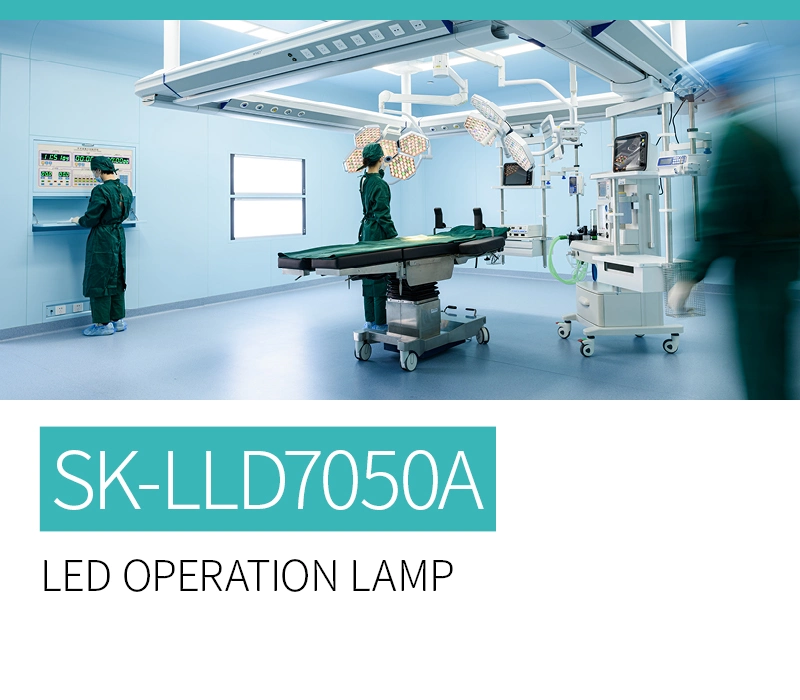 Sk-Lld7050A Saikang Double Dome Ceiling Shadowless Medical Examination Surgical Mobile LED Operating Lamp with Battery