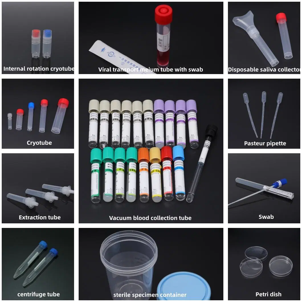 Pet/Glass 4ml 6ml Plasma Plastic Injection Moulding Medical Equipment Separator Vacuum Blood Vessel